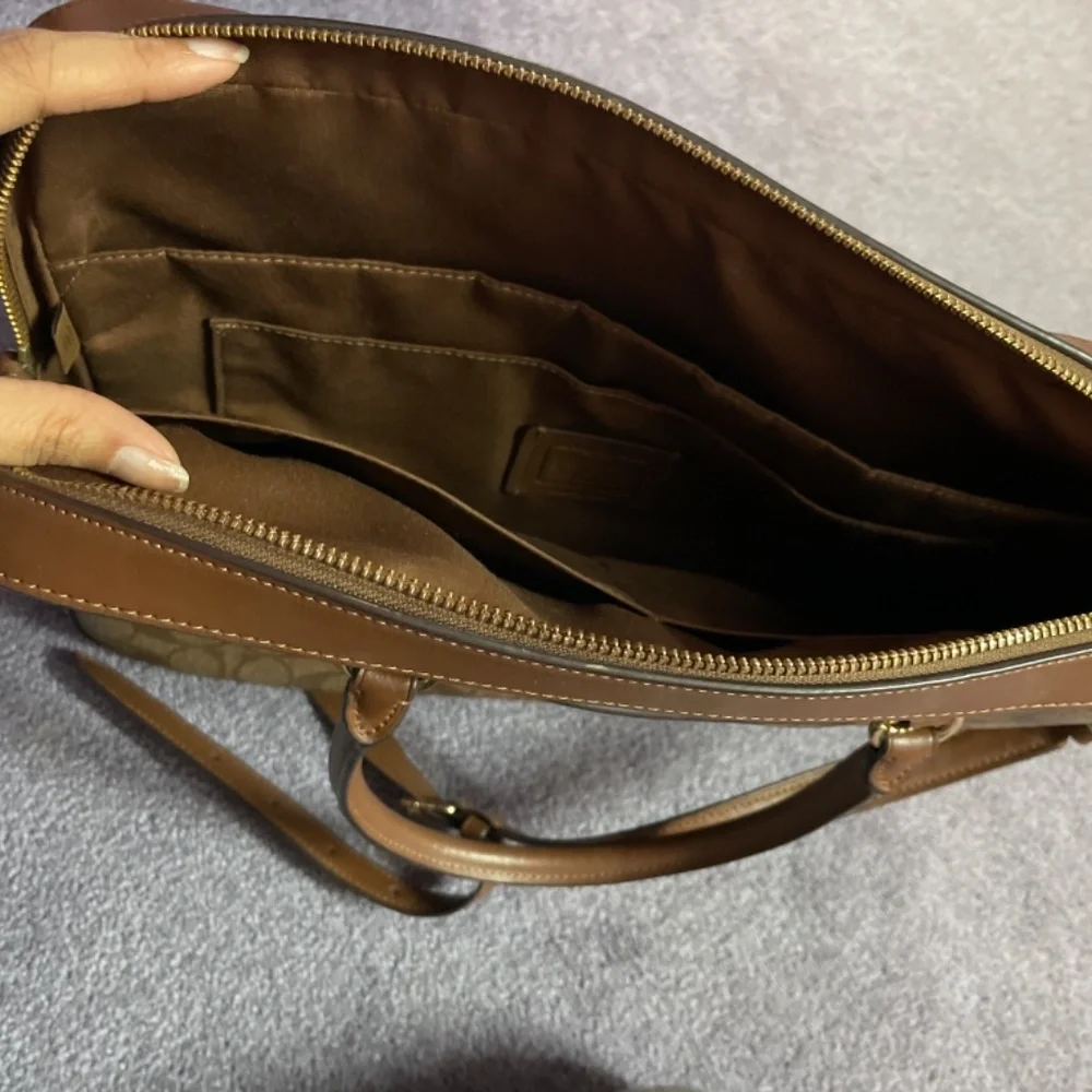 Coach Signature Canvas Brown Crossbody Tote
